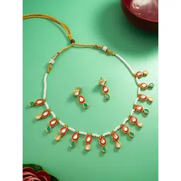 aadita Gold-Plated Kundan Stone-Studded Jewellery Set-picture-12