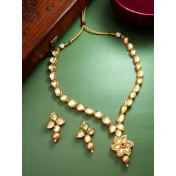 aadita Gold-Plated Kundan Studded Jewellery Set-picture-28