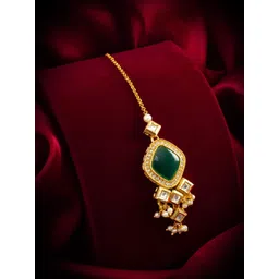 aadita Gold-Plated Kundan-Studded Maang Tikka-picture-34