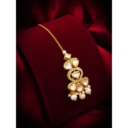 aadita Gold-Plated Kundan-Studded Maang Tikka-picture-29