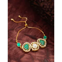 aadita Gold-Plated Pearls Beaded Cuff Bracelet-picture-12