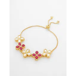 aadita Gold-Plated Pearls Beaded Cuff Bracelet-image-21