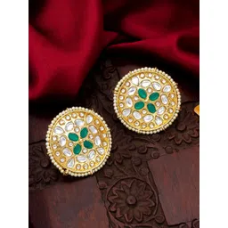 aadita Gold-Toned Circular Studs Earrings-picture-14