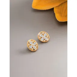 aadita Gold-Toned Geometric Studs Earrings-picture-12