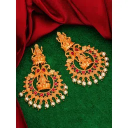 Aadita Gold-Toned Temple Chandbalis Earrings-picture-20
