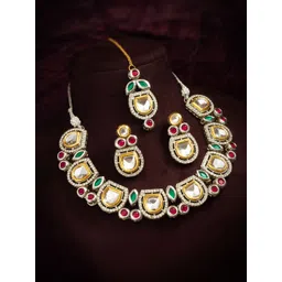 aadita Kundan-Studded Silver Jewellery Set-picture-21