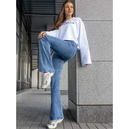 Aadvi Fashion Women Jean Flared High-Rise Acid Wash Stretchable Jeans-picture-41