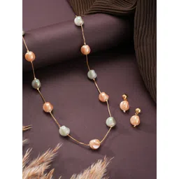 Aadvik Designs Gold Plated Beaded Jewellery Set-picture-21