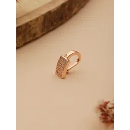Aadvik Designs Rose Gold-Plated CZ-Studded Stud Nosepin-picture-12