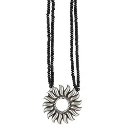 aadyaa 92.5 Silver Mangalsutra for Women | Surya Mangalsutra Handmade Jewelry with Sun Motif Symbolic & Spiritual Statement Design | Silver Gift for Women-picture-46