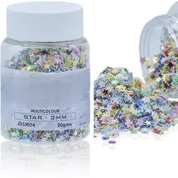 Aadyacrafts Multicolour Star Sequins, 3mm Size, 20g Pack, Iridescent Craft Glitter Decorative Shapes for DIY Projects, JDSM04-picture-21