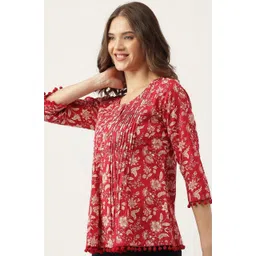 AAFAMI Women Floral Printed Cotton Top image 2