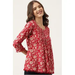 AAFAMI Women Floral Printed Cotton Top image 3