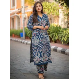 Aaghnya Women Blue Kurta Sets-picture-37