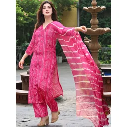 Aaghnya Women Ethnic Motifs Printed Regular Kurta with Trousers & With Dupatta-picture-23