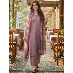 Aaghnya Women Ethnic Motifs Regular Kurta with Trousers & With Dupatta-picture-35