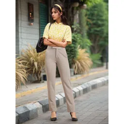 Aaghnya Women Floral Print Mandarin Collar Shirt Style Top-picture-40