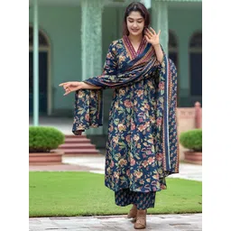 Aaghnya Women Floral Printed Kurta with Palazzos & Dupatta-picture-35