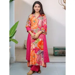 Aaghnya Women Printed Viscose Rayon Kurta Sets-picture-15
