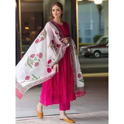 Aaghnya Women Viscose Rayon Printed Kurta Sets-picture-22