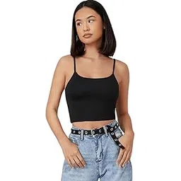aahwan Solid Form Fitted Crop Cami Top for Women's & Girl's-picture-11