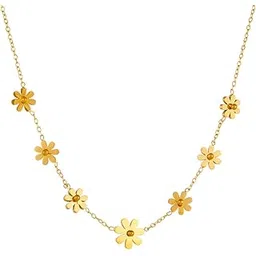 aaishwarya 18K Gold Plated, Waterproof, Anti-Tarnish,Titanium Steel Floral Daisy Charm Necklace | Gift for Women and Girls-picture-41