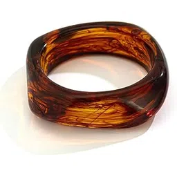 aaishwarya Brown Rounded Square Acrylic Bangles | Chunky Wide Edge Polygonal Bangle|Gift for Women and Girls-picture-49