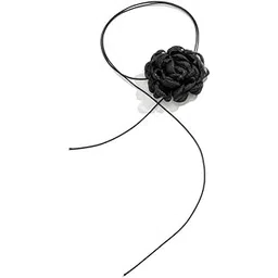 aaishwarya Rose Mesh/Satin Choker Necklace for Women | Fabric Floral Statement Jewelry for Girls-picture-30