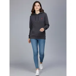 AAITHAN Women Solid Fleece Full Sleeve Hooded Neck Pullover Sweatshirt-picture-36