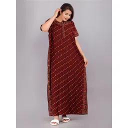 AAKARSHANA Printed Maxi Nightdress-picture-17