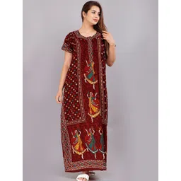 AAKARSHANA Printed Maxi Nightdress-picture-15