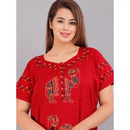 AAKARSHANA Printed Maxi Nightdress image 4