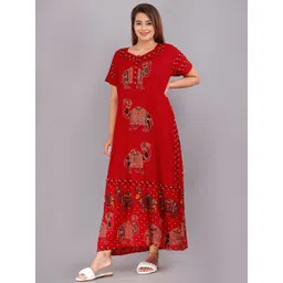 AAKARSHANA Printed Maxi Nightdress image 2