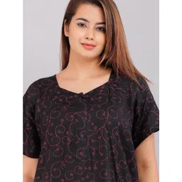 AAKARSHANA Purple Pure Cotton Maxi Printed Nightdress-picture-20