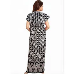 AAKARSHANA CREATION Black Pure Cotton Maxi Printed Nightdress-picture-18