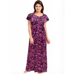 AAKARSHANA CREATION Black Pure Cotton Maxi Printed Nightdress-picture-22