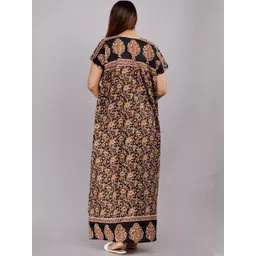 AAKARSHANA CREATION Black Pure Cotton Maxi Printed Nightdress-picture-12