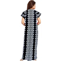 AAKARSHANA CREATION Black Pure Cotton Maxi Printed Nightdress-picture-25