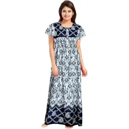 AAKARSHANA CREATION Black Pure Cotton Maxi Printed Nightdress image 1