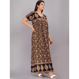AAKARSHANA CREATION Black Pure Cotton Printed Maxi Nightdress-picture-30