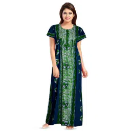 AAKARSHANA CREATION Green Pure Cotton Maxi Printed Nightdress-picture-41