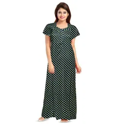 AAKARSHANA CREATION Green Pure Cotton Maxi Printed Nightdress-picture-36