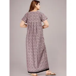 AAKARSHANA CREATION Pink Pure Cotton Maxi Printed Nightdress-picture-14