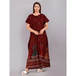 AAKARSHANA CREATION Printed Maxi Nightdress-picture-33