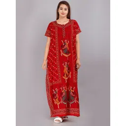 AAKARSHANA CREATION Printed Maxi Nightdress-picture-35