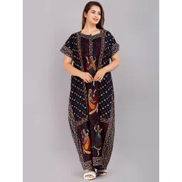AAKARSHANA CREATION Printed Maxi Nightdress-picture-36