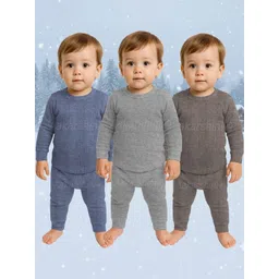 Aakarshini Kids Pack Of 3 Round Neck Thermal Set-picture-58