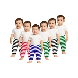 Aakarshini Kids Pack Of 6 Striped Mid-Rise Lounge Pant-picture-34
