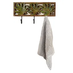 AAKRITI ART CREATIONS Autumn Leaf Towel Hanger With Three Hooks-picture-22