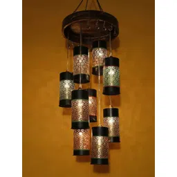 AAKRITI ART CREATIONS Brown & Red Printed Metal Ceiling Lamps-picture-41